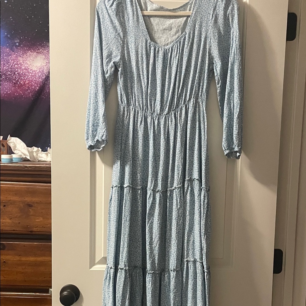 Oh Polly Light Blue Long Sleeve Dress